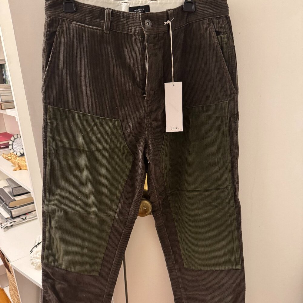 Saturdays NYC Morris Cord Pant – Black Olive – Size 33